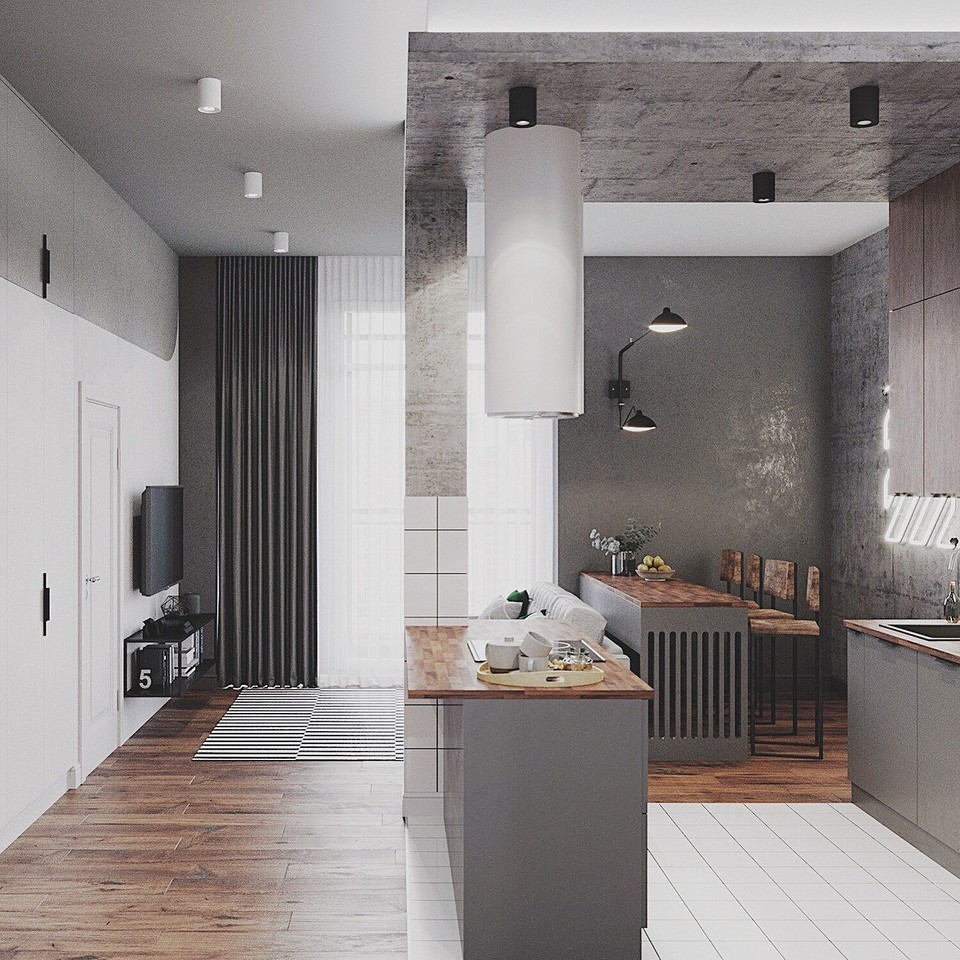 Кухонный остров: современный дизайн в частном доме